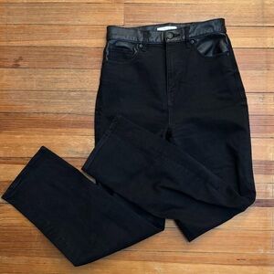 Loft Straight Leg black and leather jeans